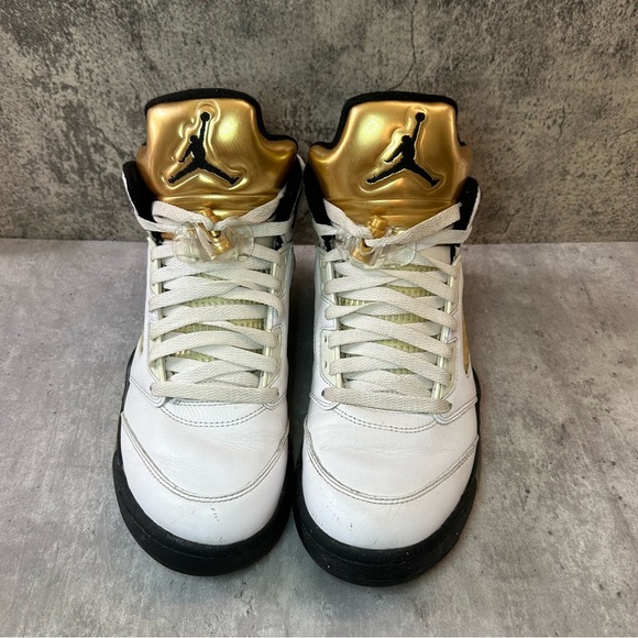 Nike Air Jordan 5 Retro 'Olympic Gold Medal' Sneakers Mens sz 8 - Picture 2 of 7